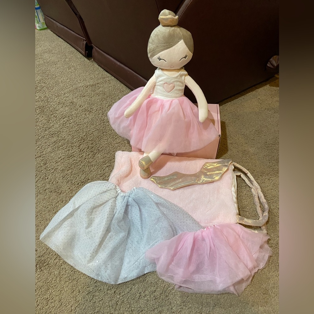 Perfectto Design Ballerina Princess Girls Stuffed Plush Set Toy Doll 6 Pieces